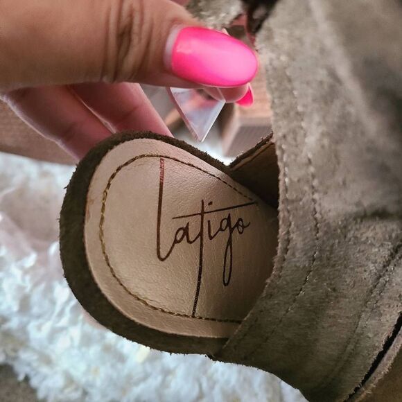 Latigo Arma Open Toe Leather Booties sz 9 - Picture 6 of 9